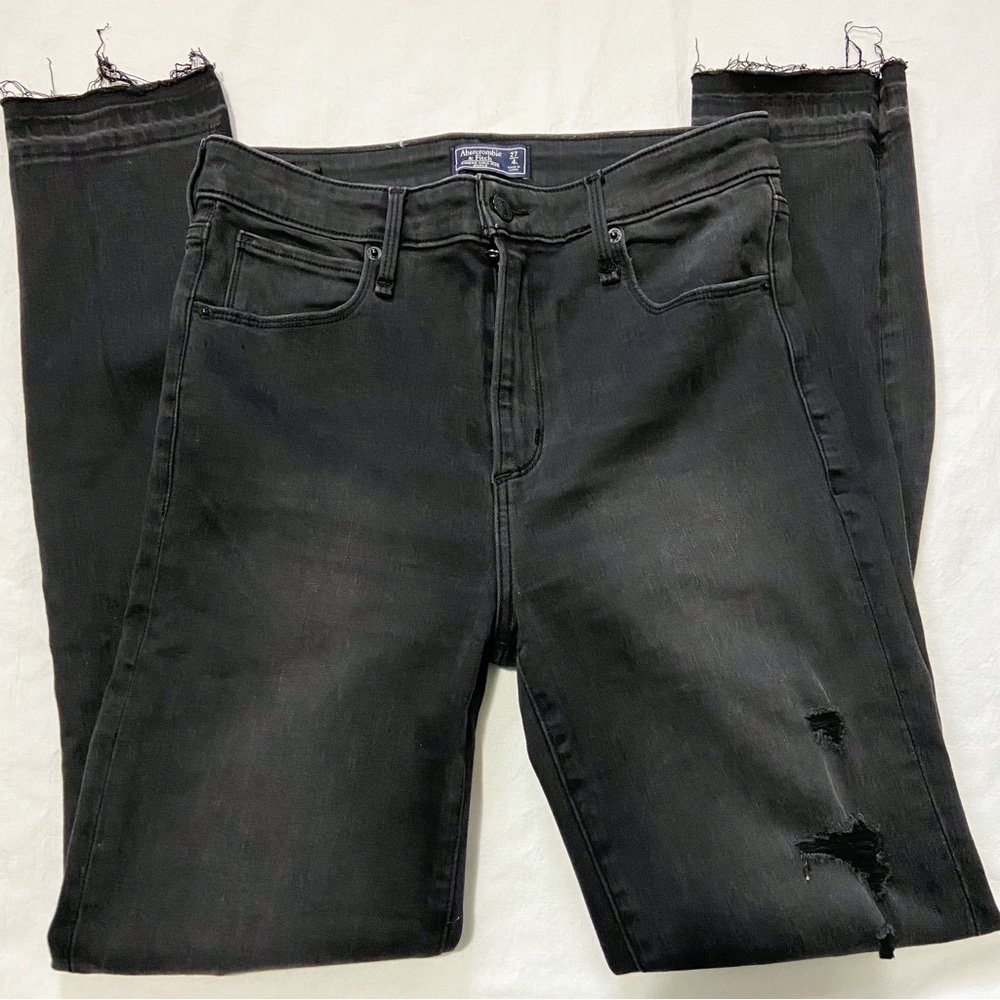 abercrombie & fitch simone high rise ankle distressed skinny jeans
